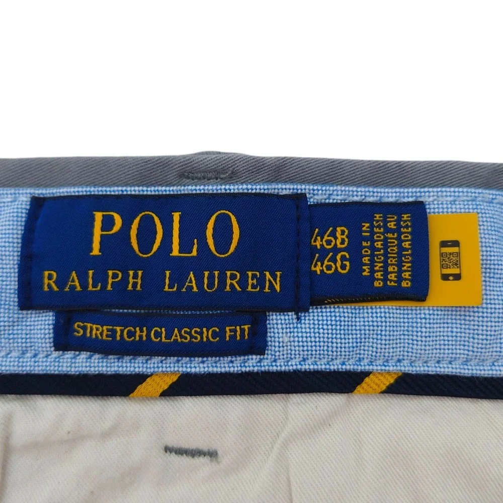 Polo Ralph Lauren Chino Shorts Mens 46B Stretch Classic Fit Gray Big & Tall
